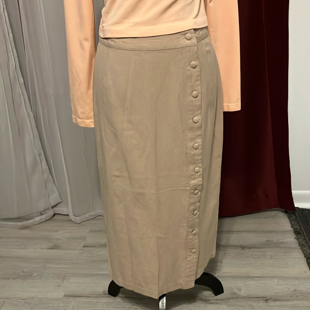 A practical button down skirt.